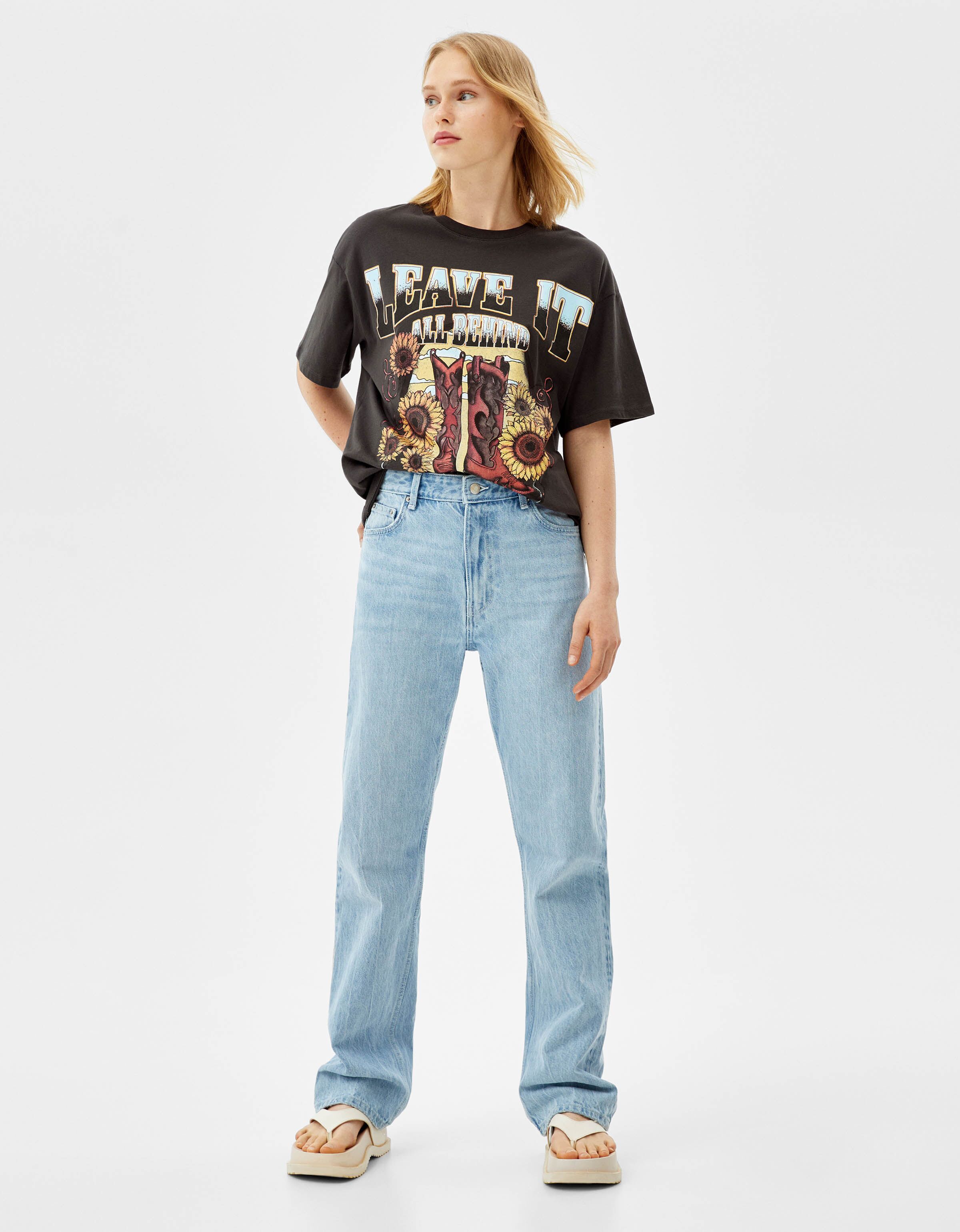 Printed short sleeve oversize T-shirt 