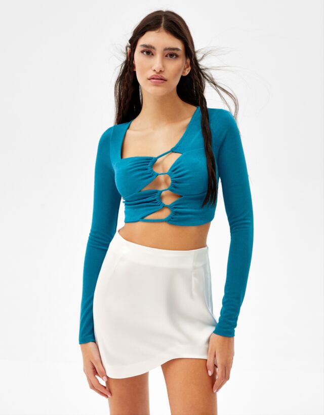 Long sleeve cut out top - T-shirts 