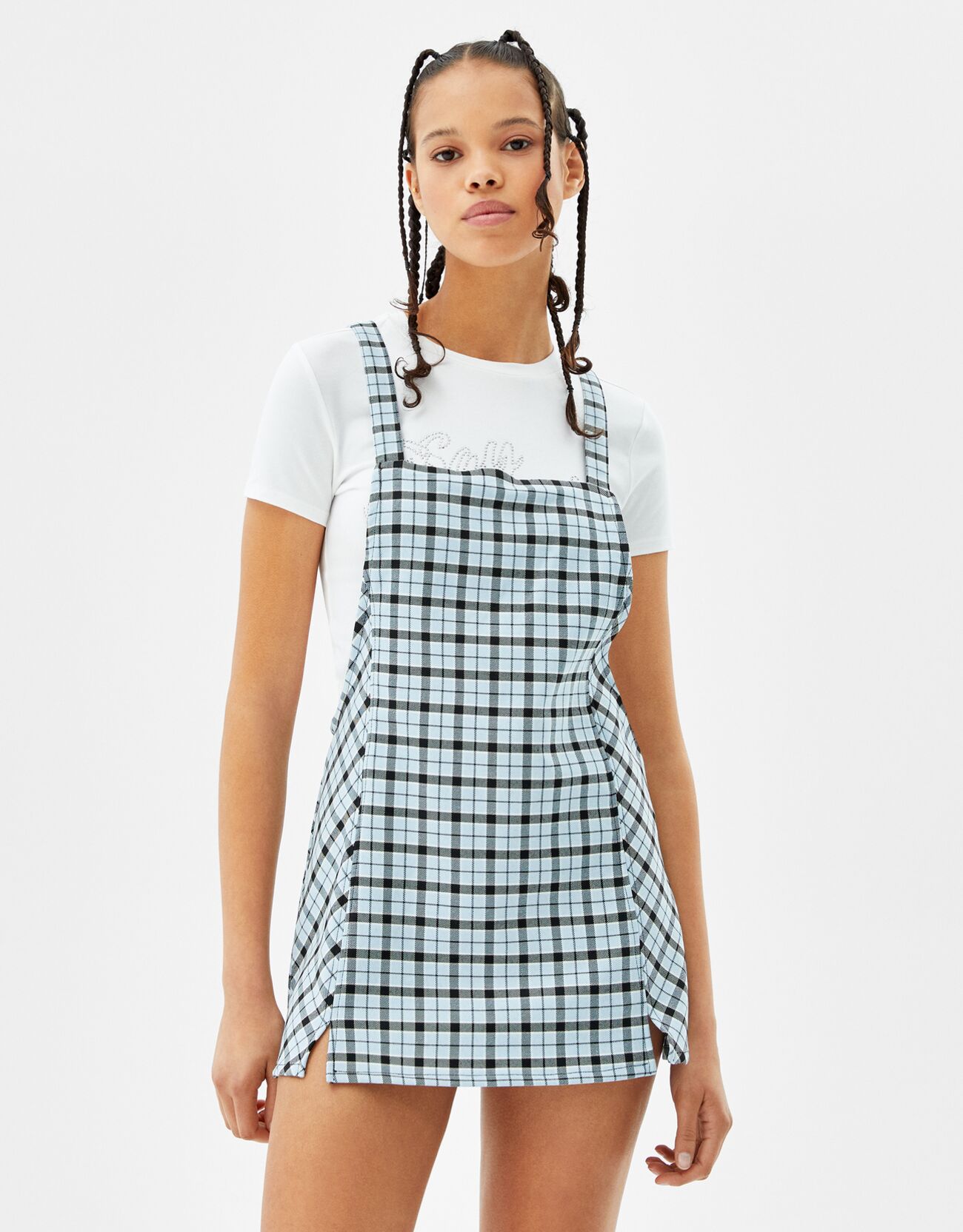 plaid pinafore