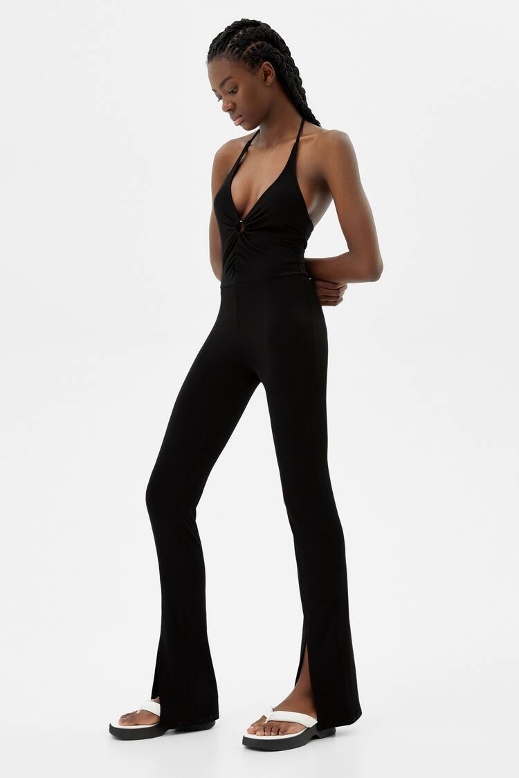Fitted jumpsuit with ring detail