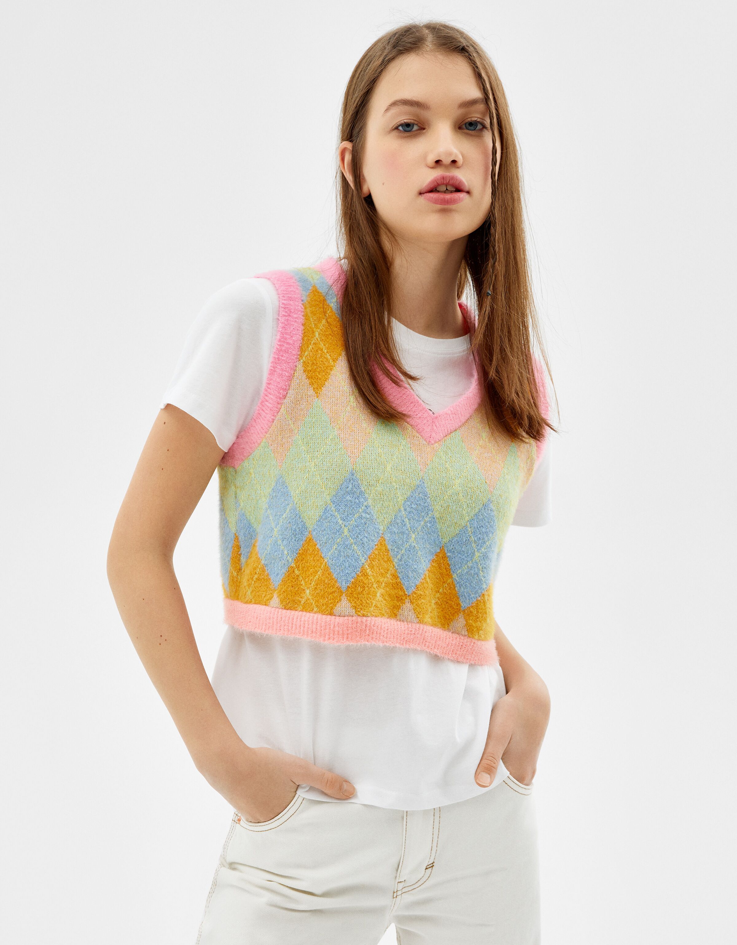 Argyle knit vest | Maller
