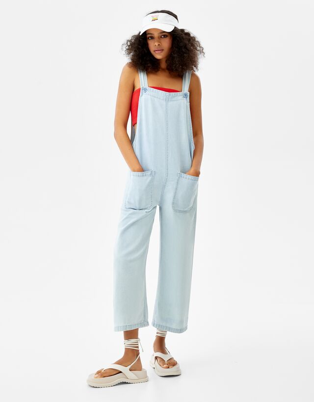 Long denim overalls - Woman | Bershka