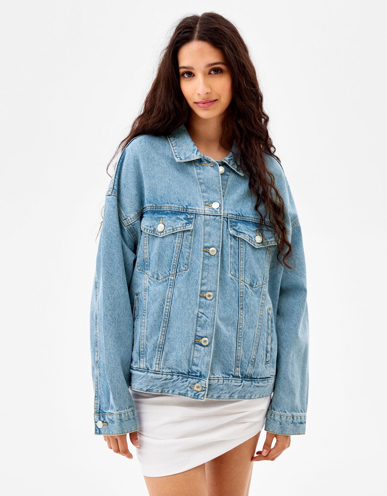 oversized denim jacket bershka