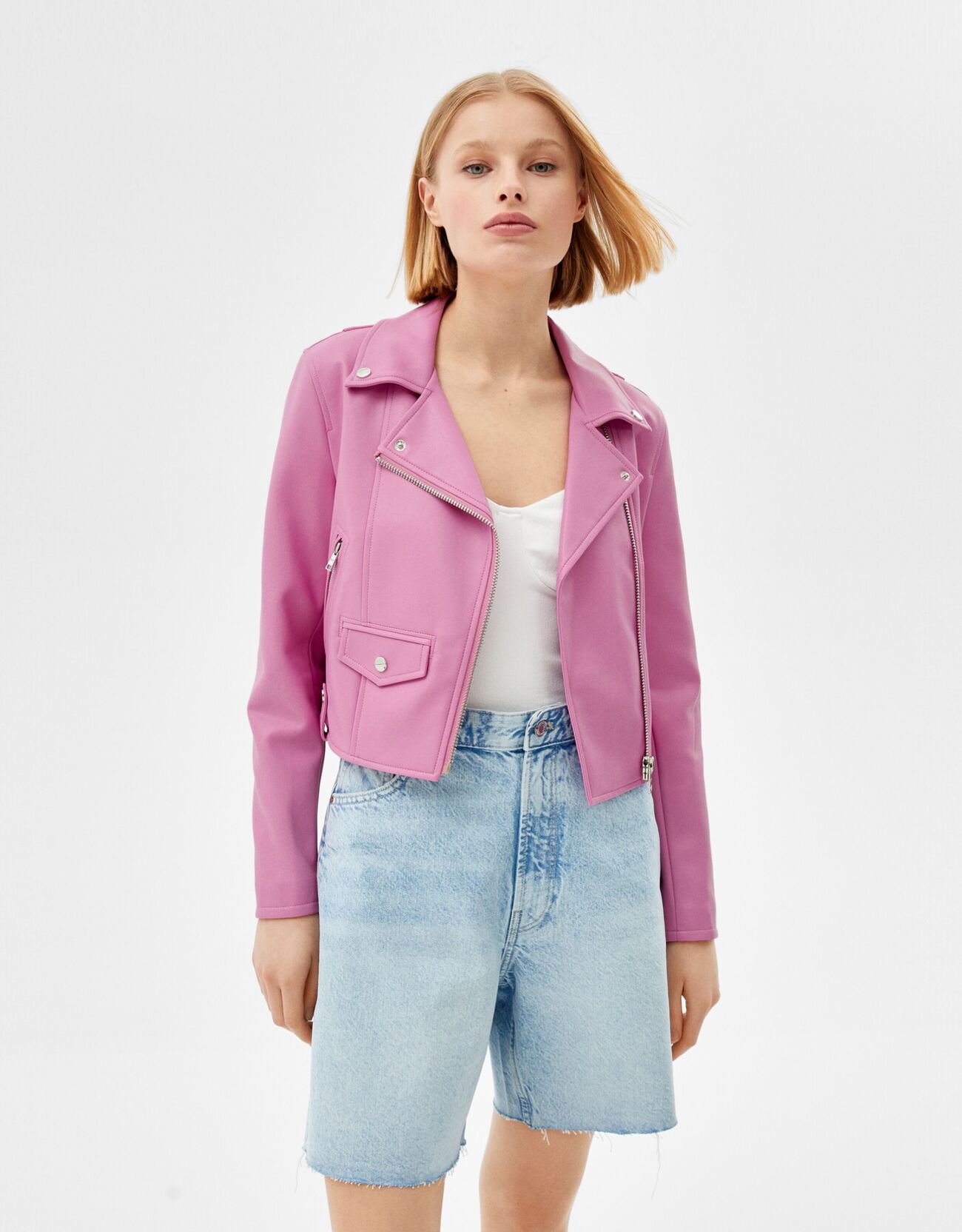 pink bershka jacket