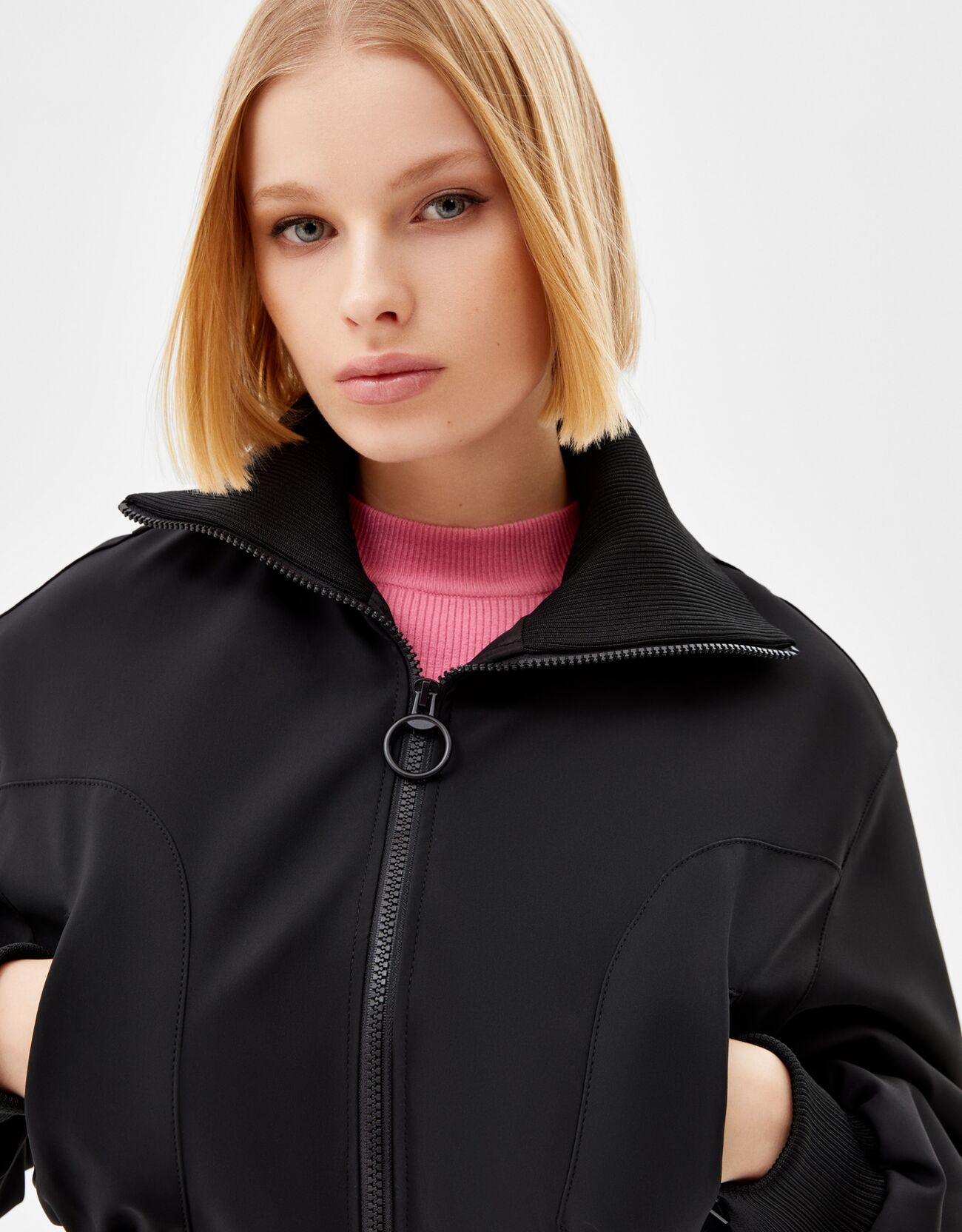 Bershka Mat Crop Bomber Ceket