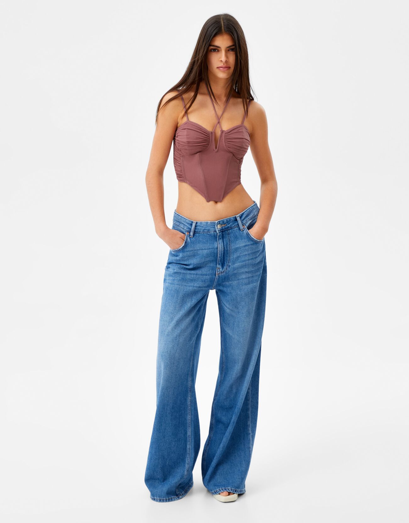 Top bustier tul tiras - Mujer | Bershka