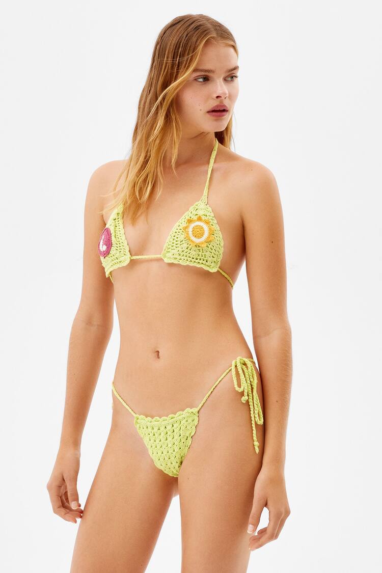 Crochet bikini set with symbols