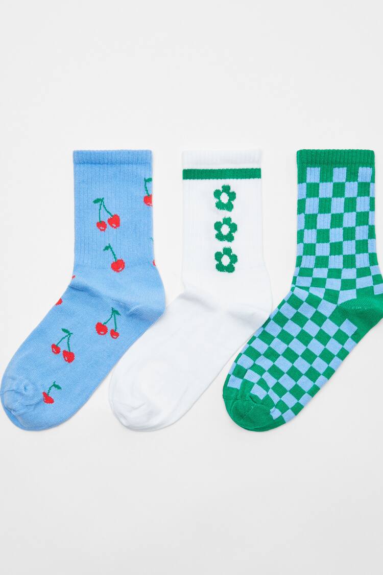 Pack of 3 pairs of printed socks.