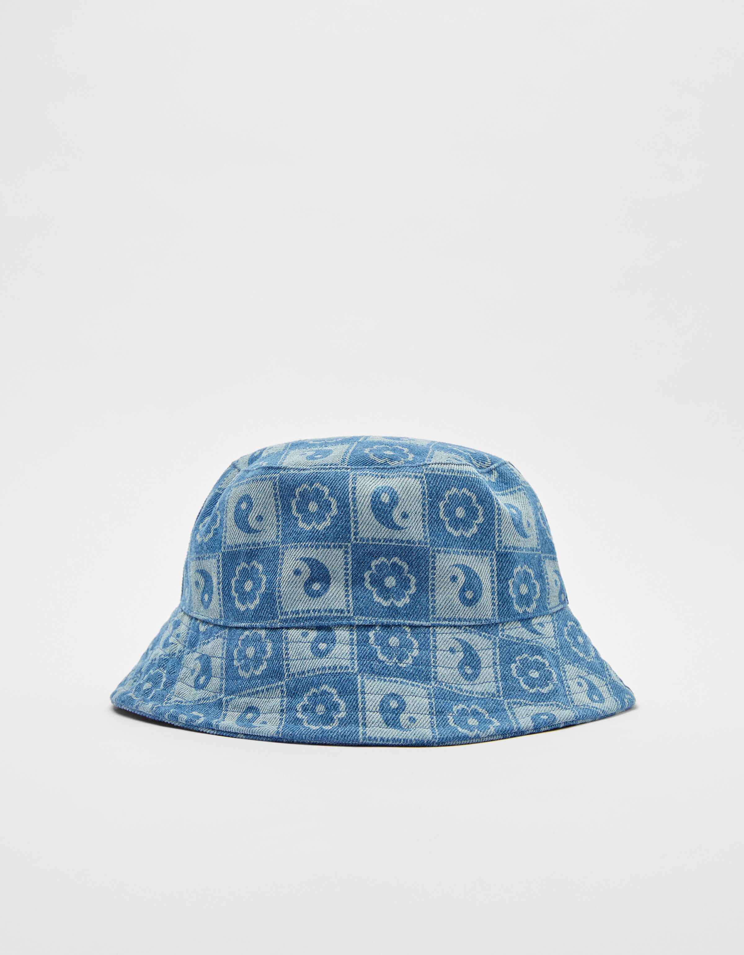 Laser print denim bucket hat - Woman 