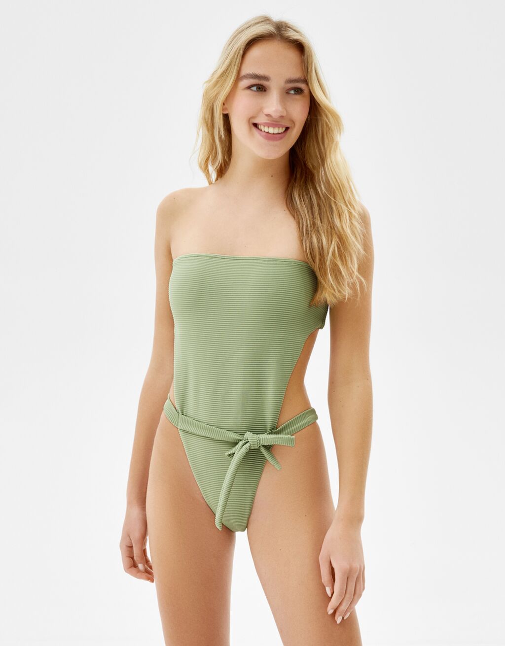 Bañador rib lazada-Kaki-1