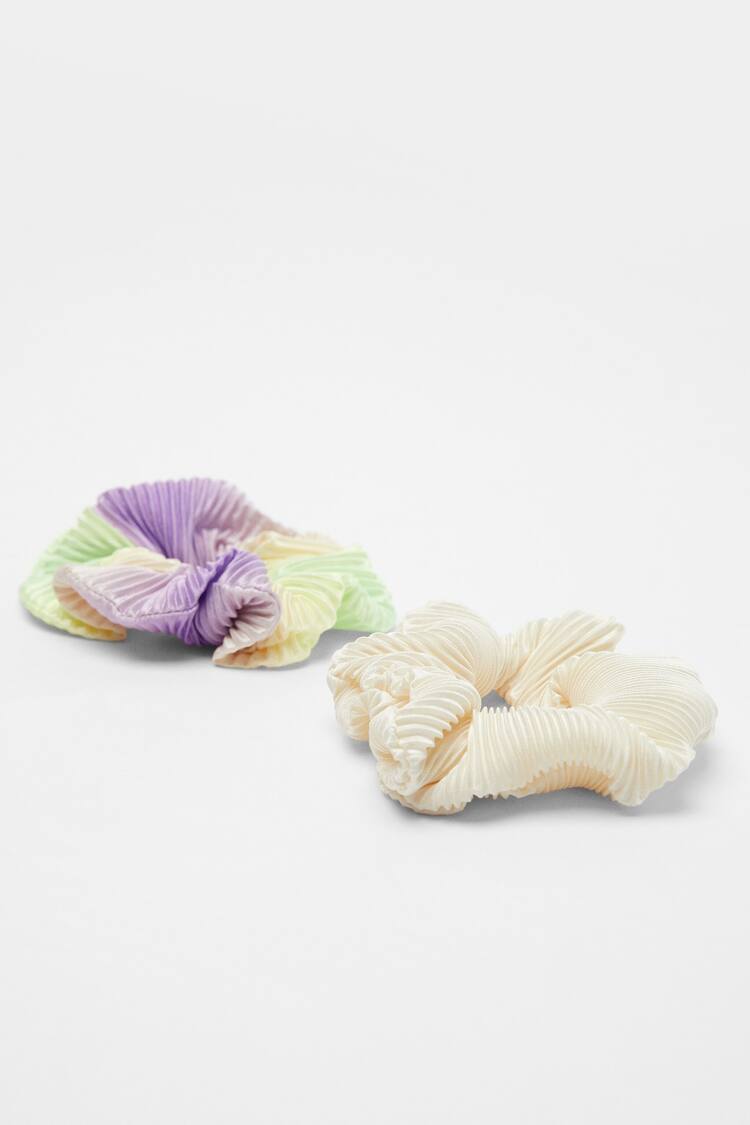 Set of 2 pleated scrunchies