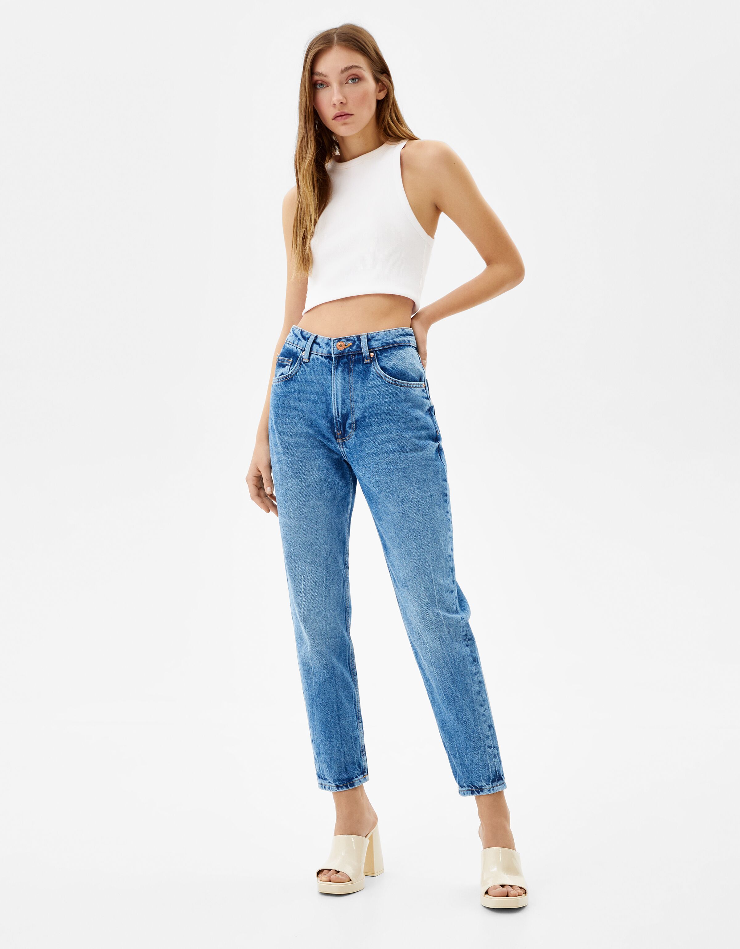 bershka denim mom jeans