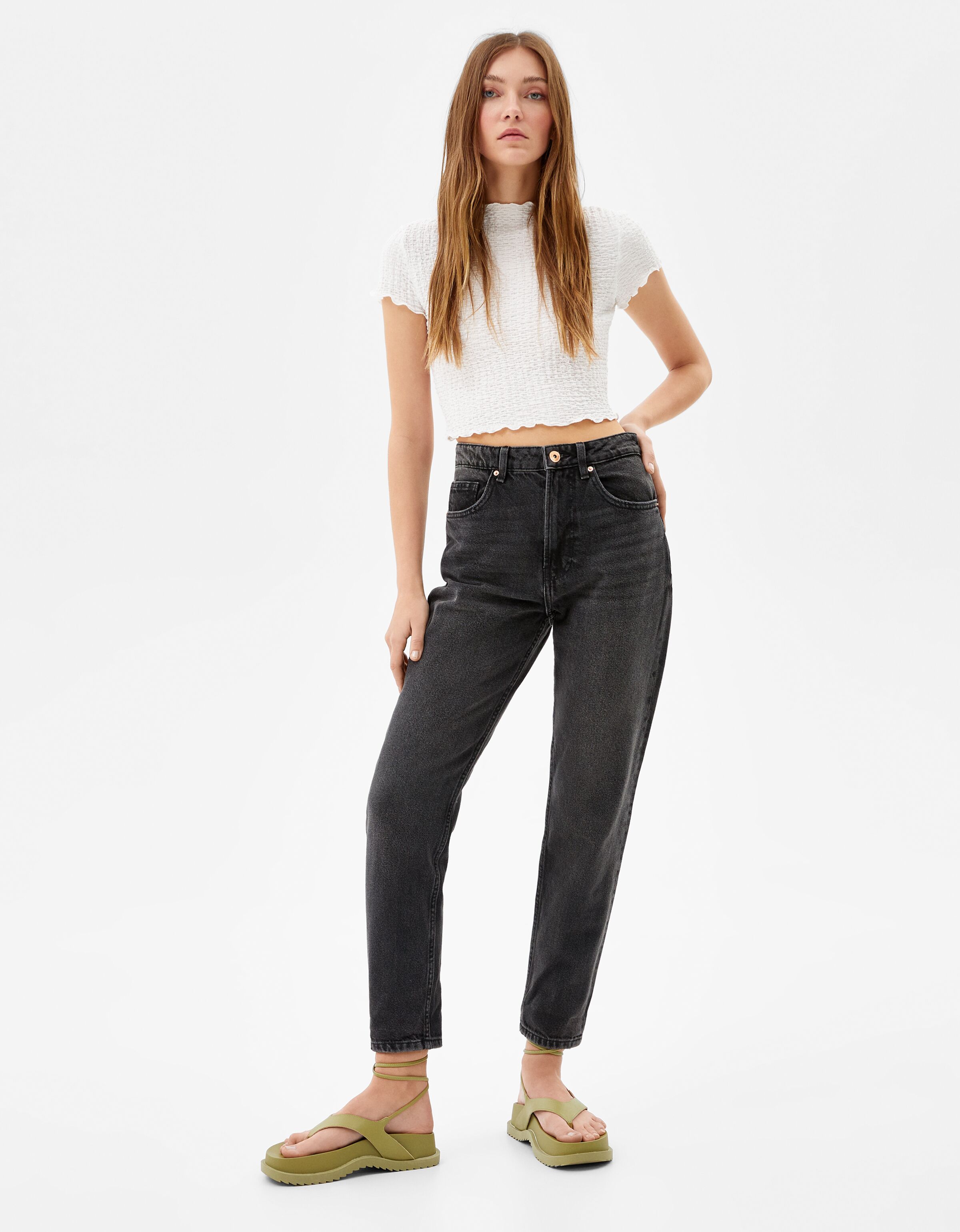 Mom jeans - Denim - Woman | Bershka