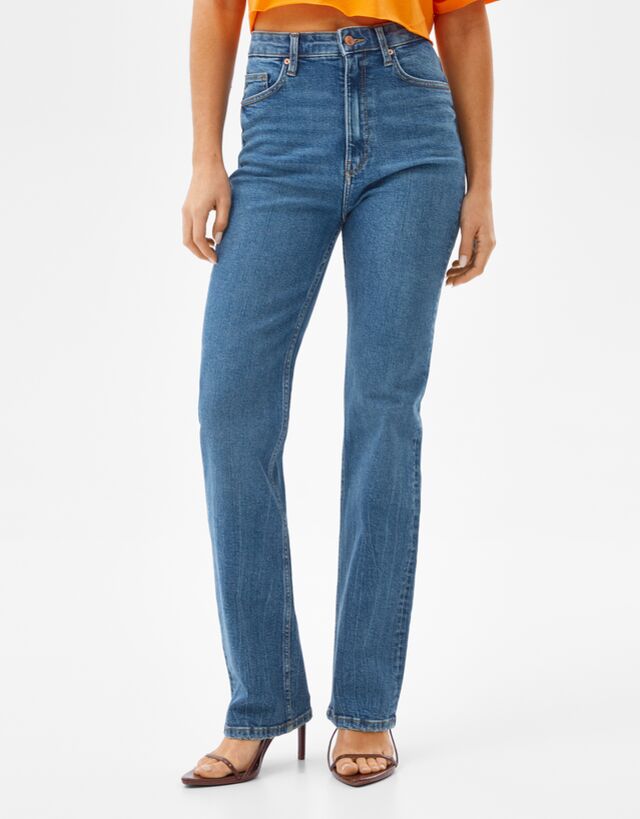 High-rise comfort slim-fit straight-fit 