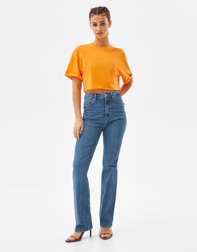 High-rise comfort slim-fit straight-fit 