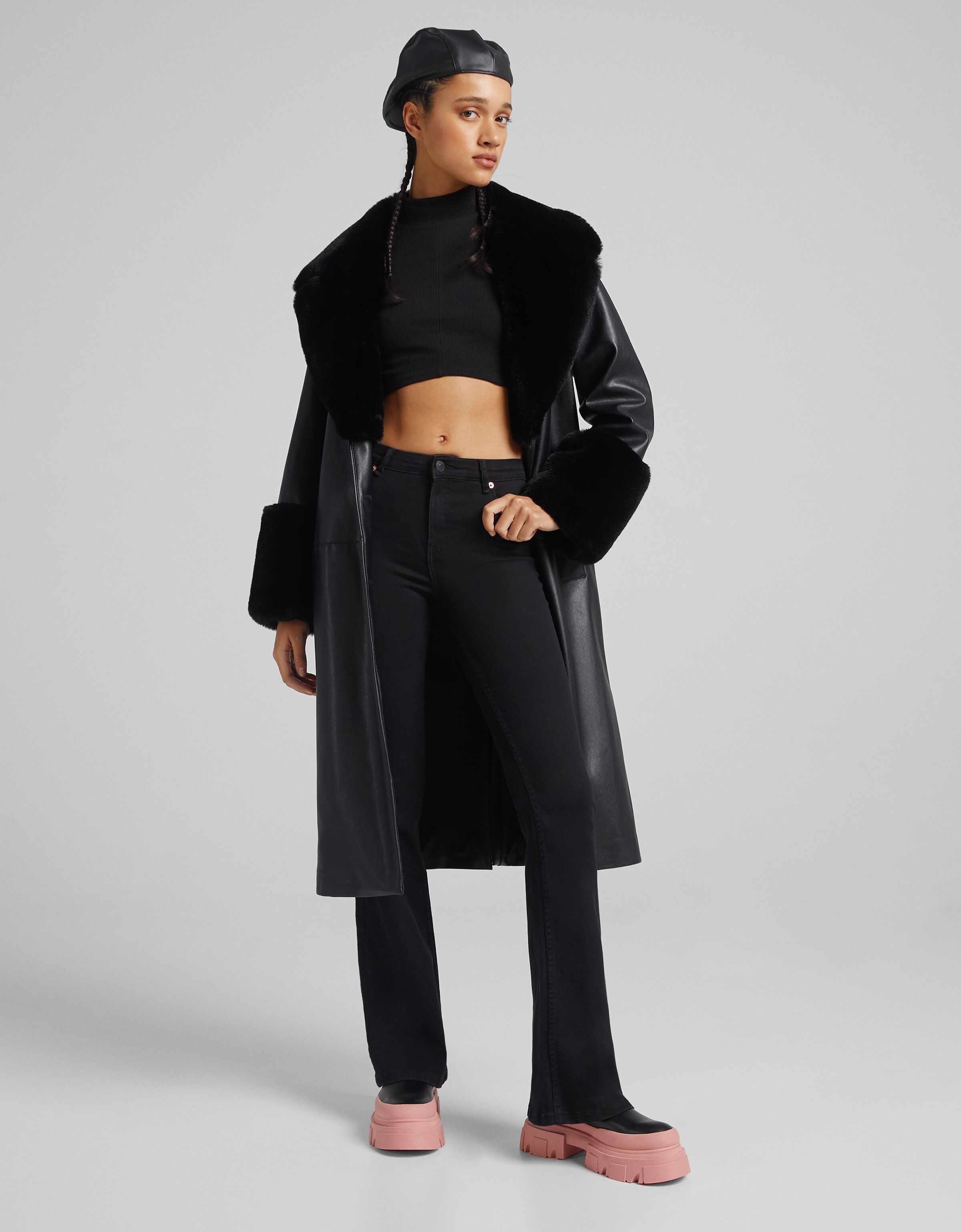 5-pocket flare twill trousers 