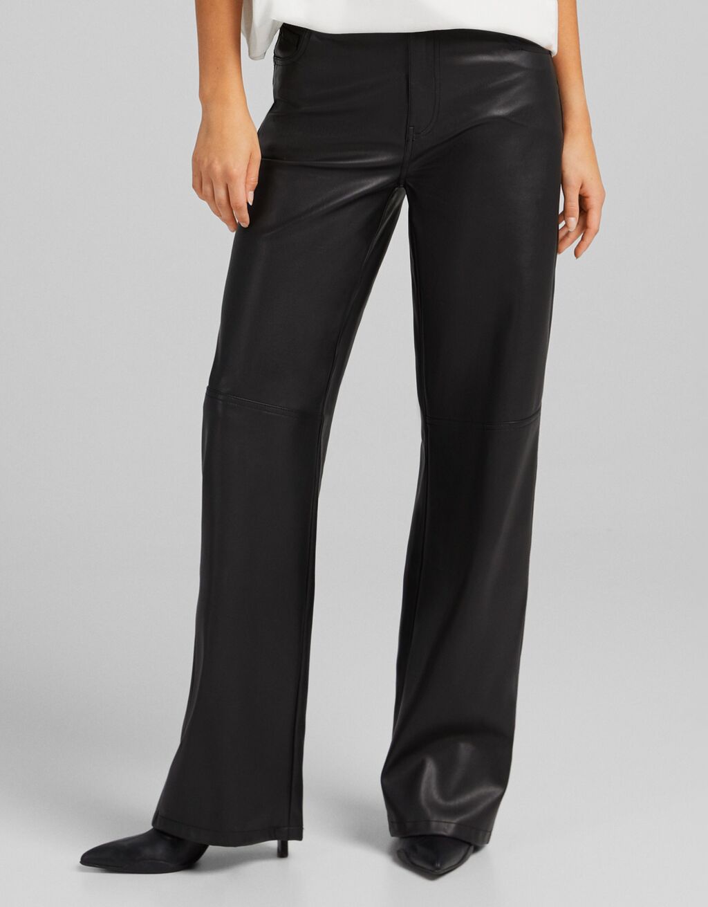 Bershka leather joggers online