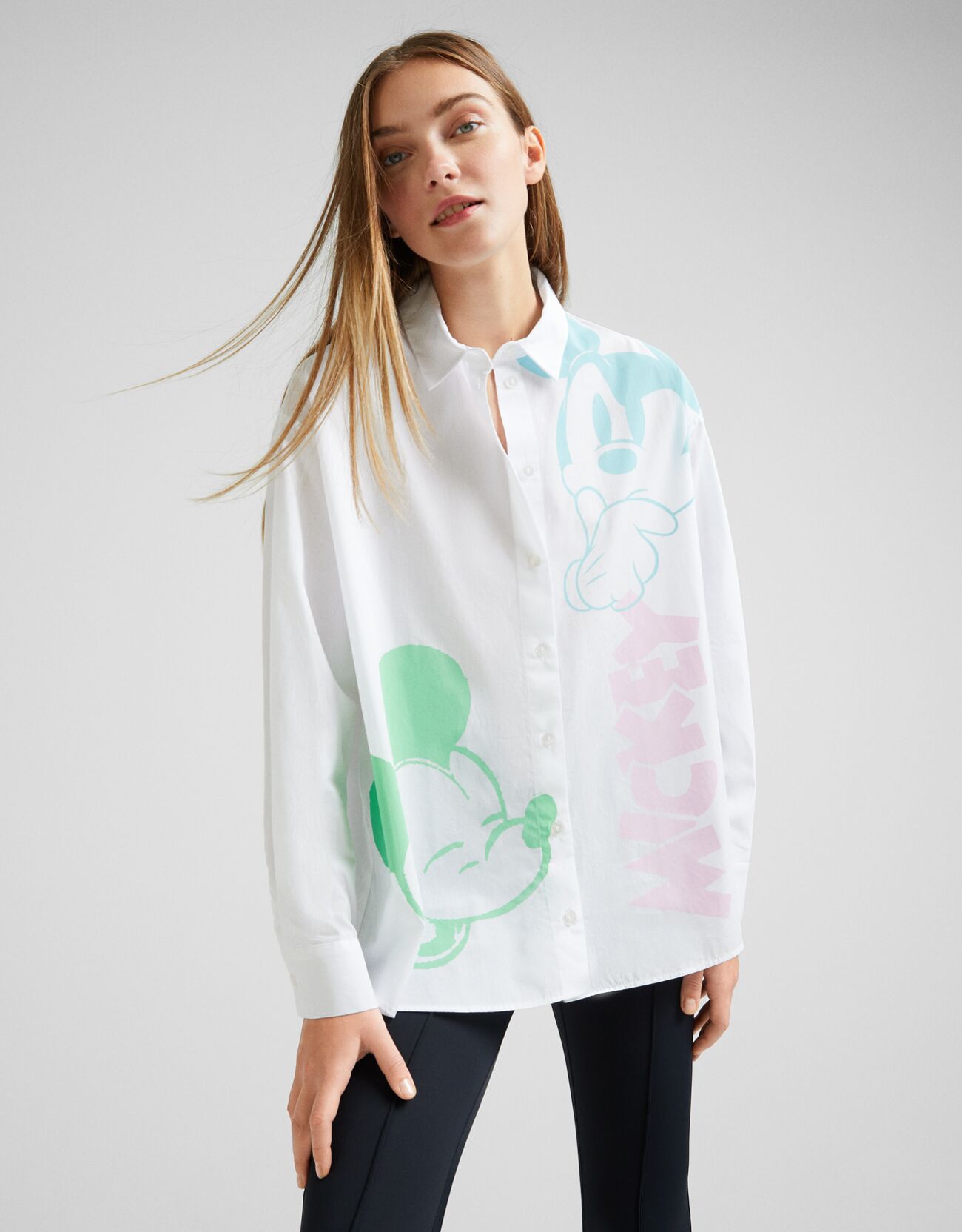 Long sleeve oversize poplin Mickey 