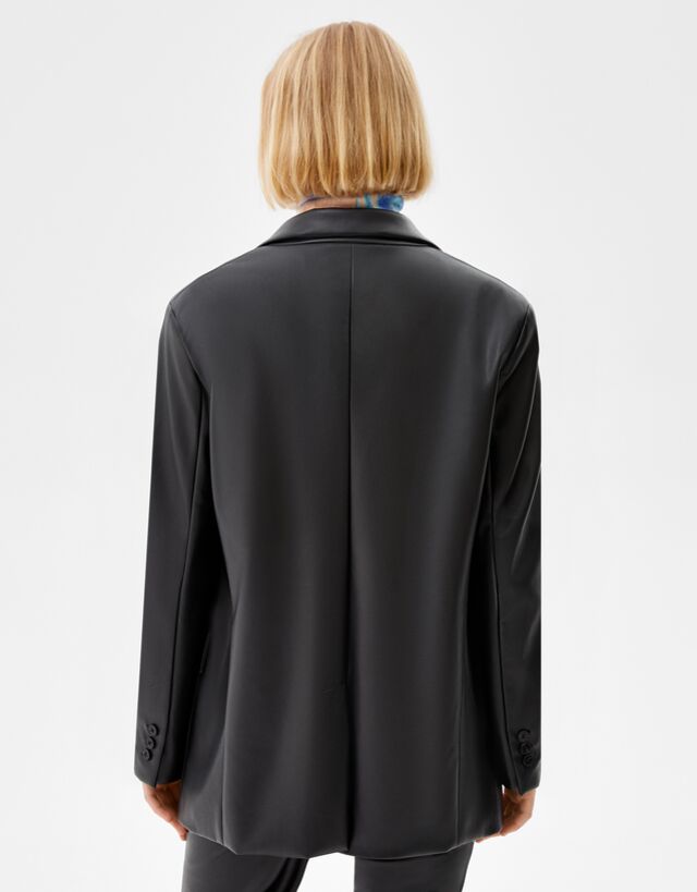 Blazer effetto pelle - Donna | Bershka