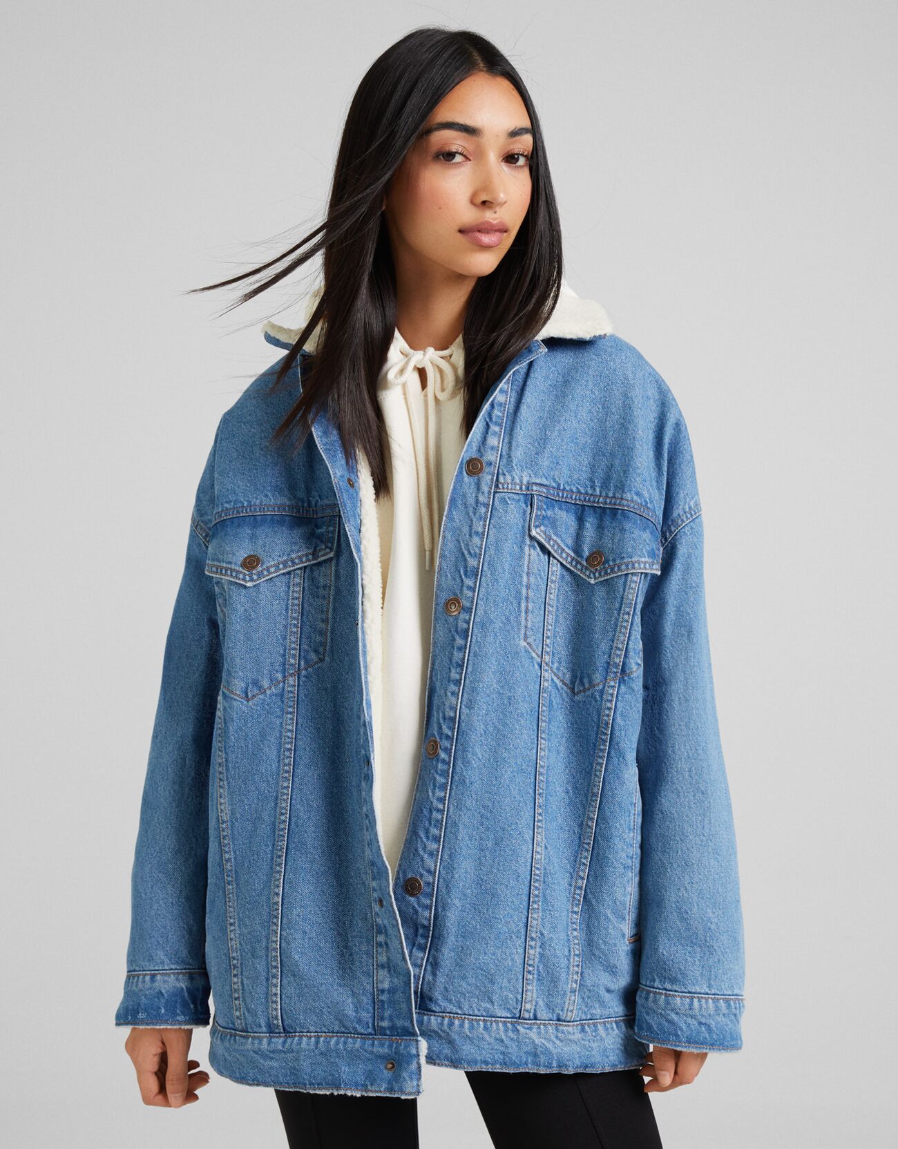 oversized denim jacket bershka