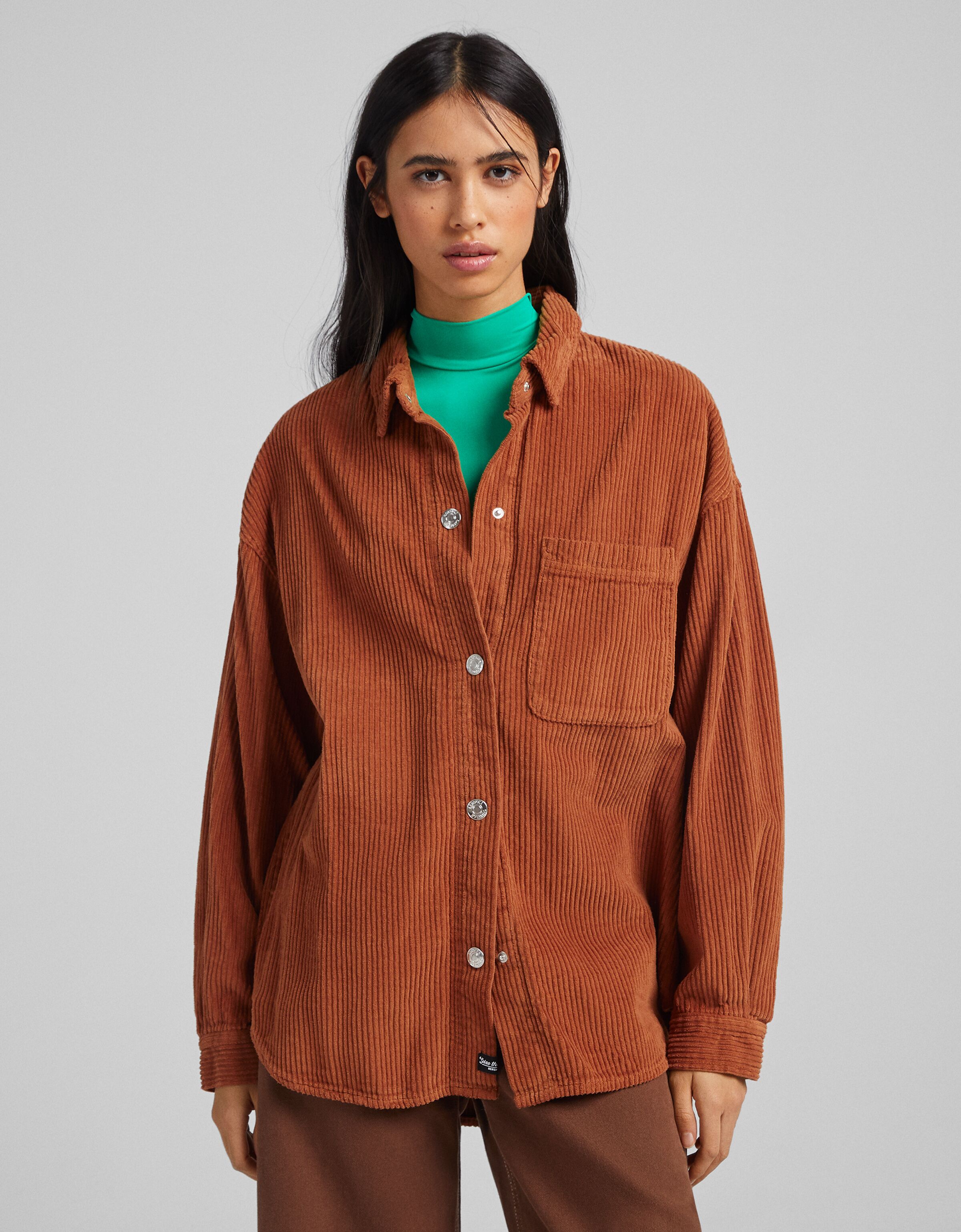 Corduroy overshirt - Woman | Bershka