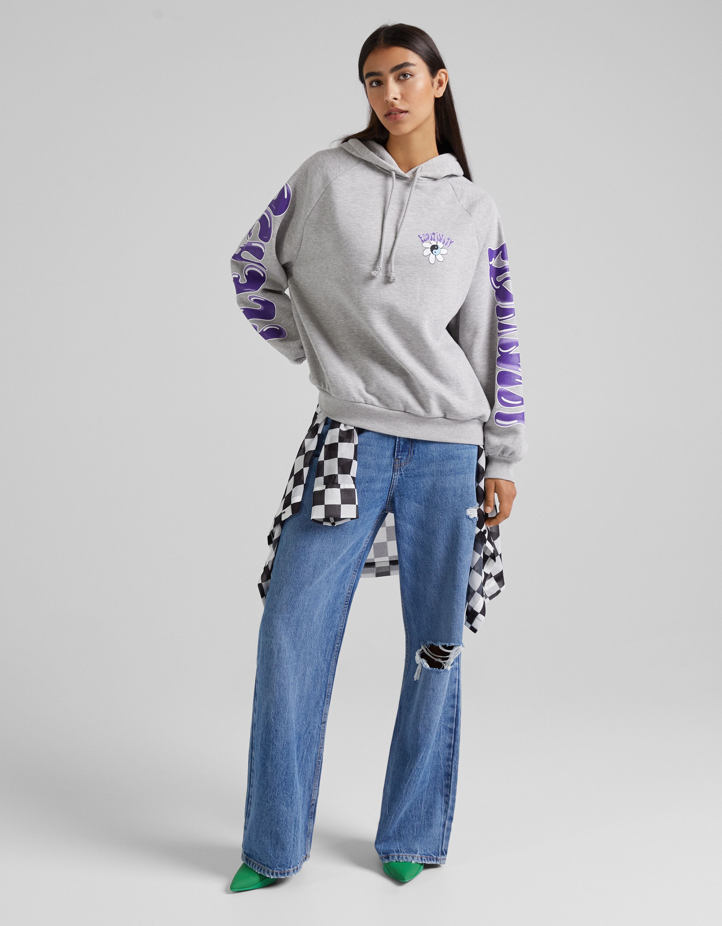 Sudadera capucha print - Mujer | Bershka