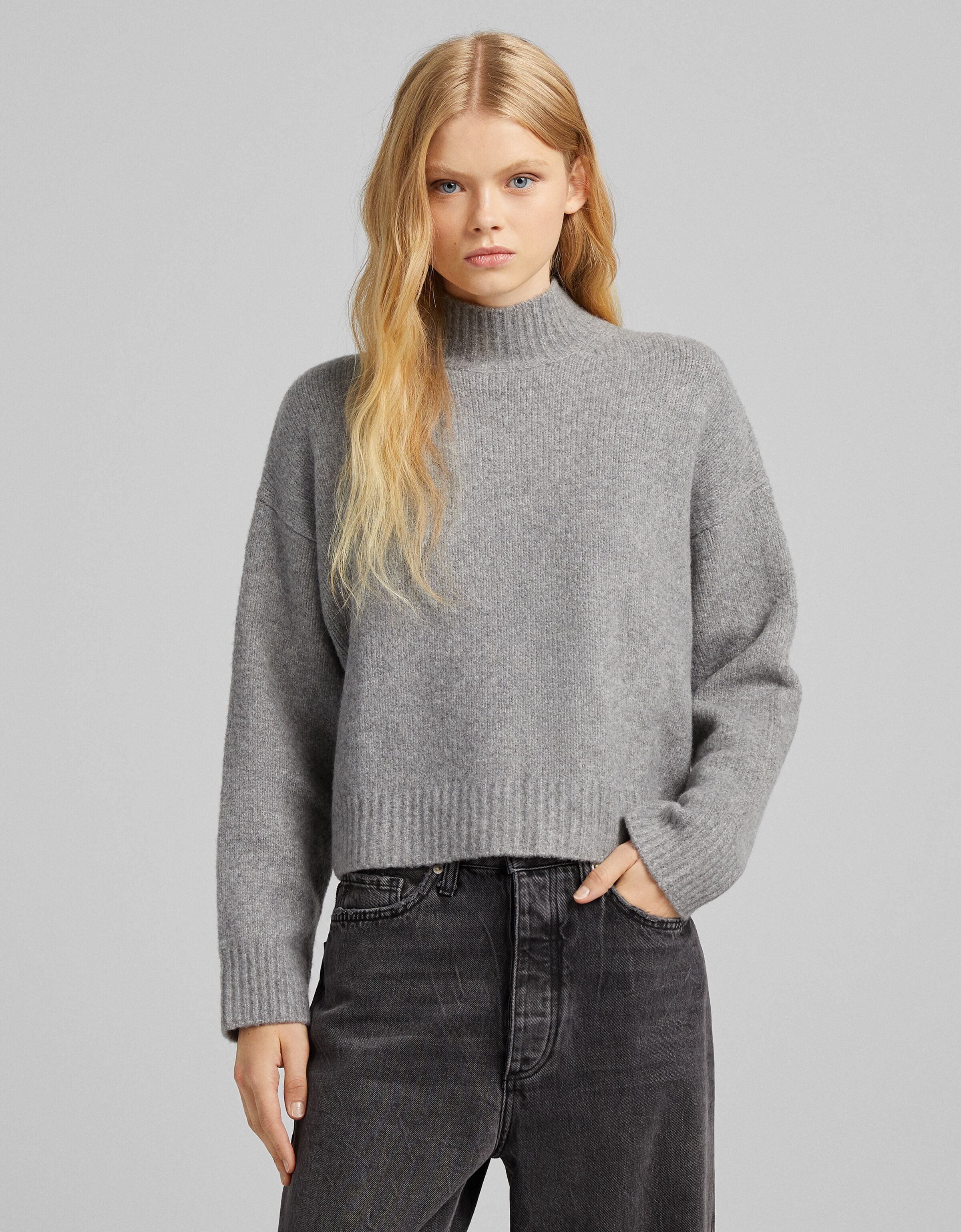 soft grey sweater