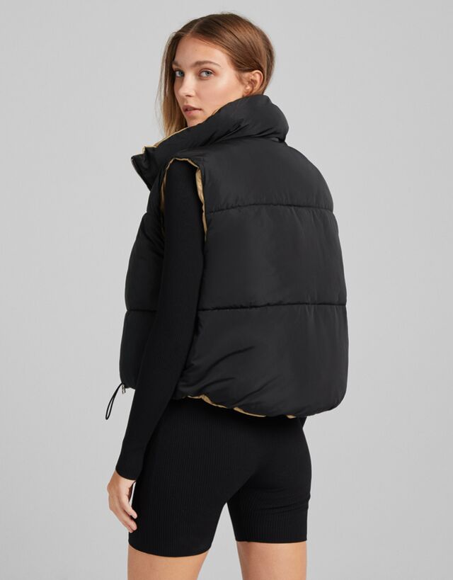 Chaleco efecto nylon reversible - Mujer | Bershka
