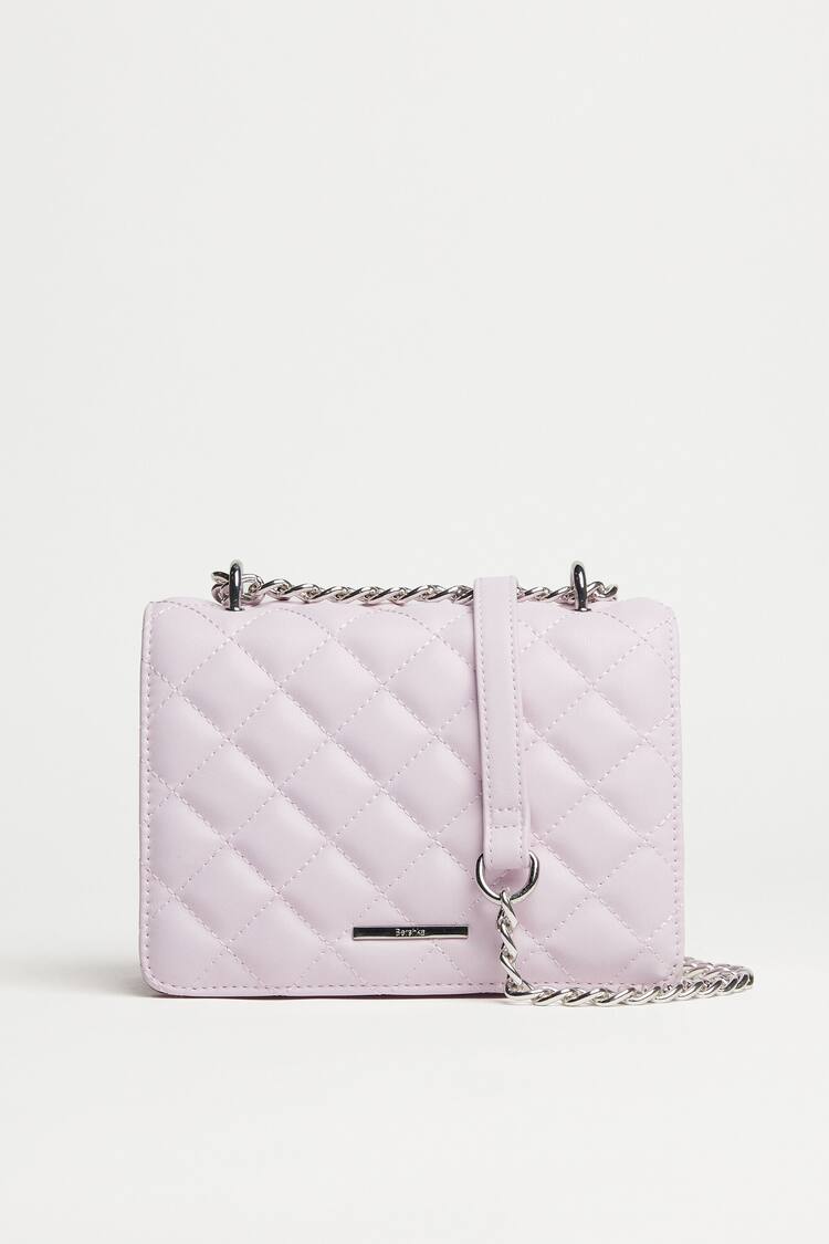 Quilted clutch bag with chain