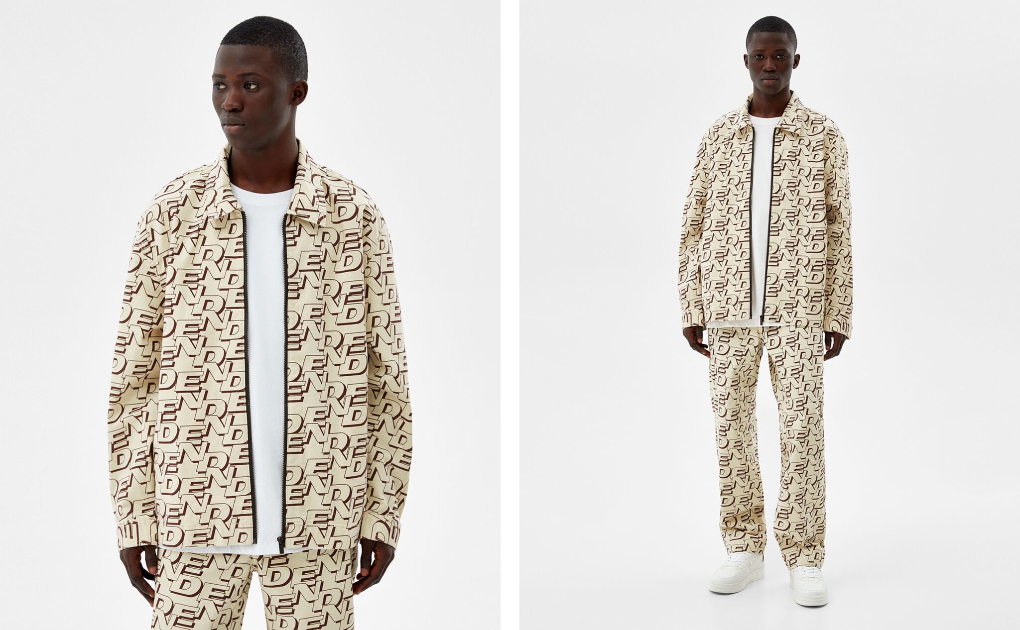 Printed overshirt and trousers set