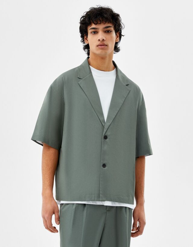 Set oversized tencel™ overshirt en broek - Twin sets - Heren | Bershka