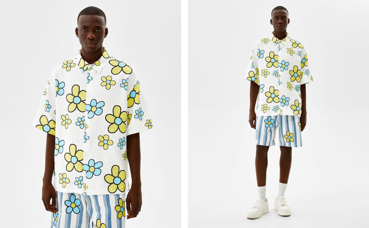 Floral print shirt and Bermuda shorts set