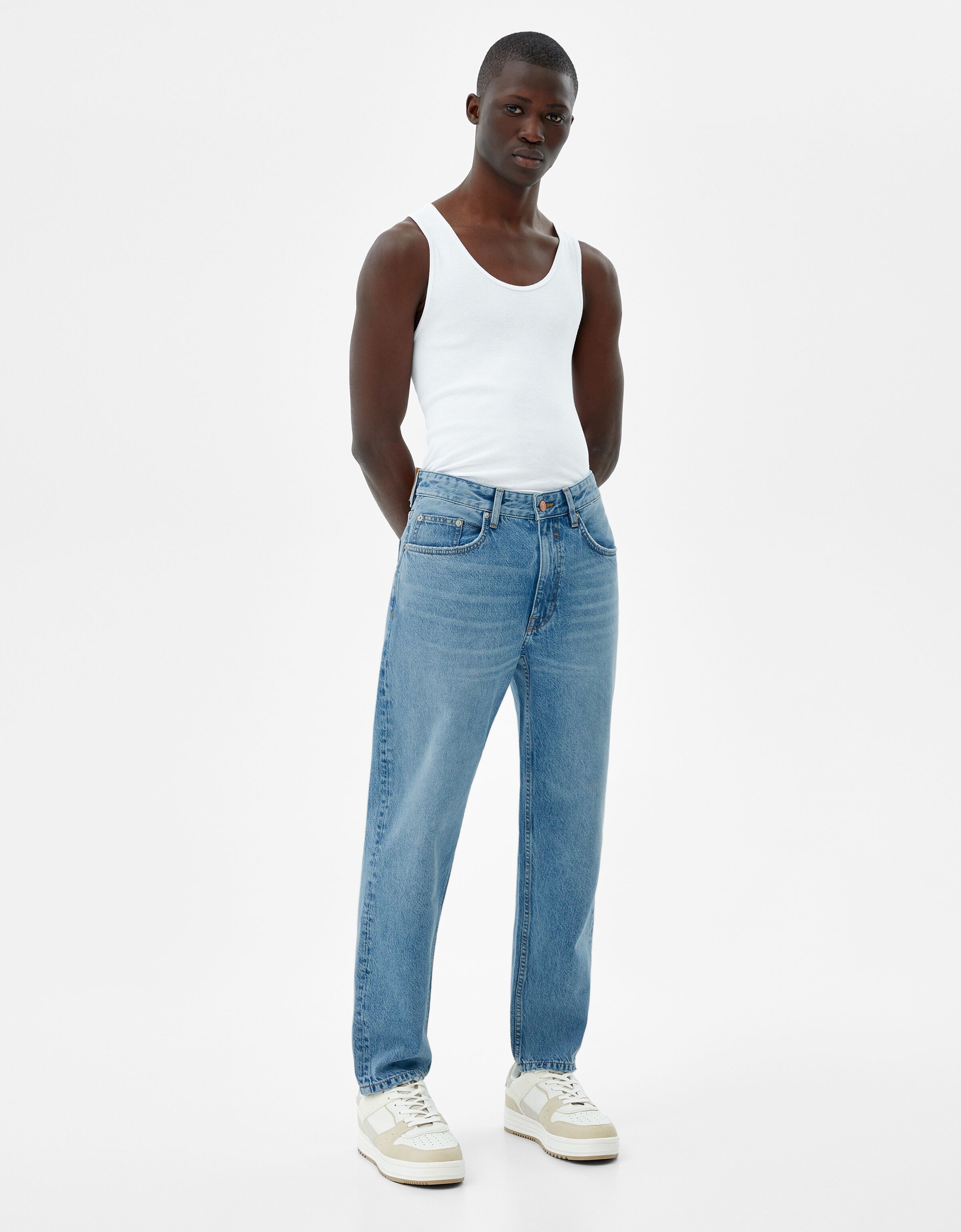 Jeans vintage fit lurus - Denim - Pria 
