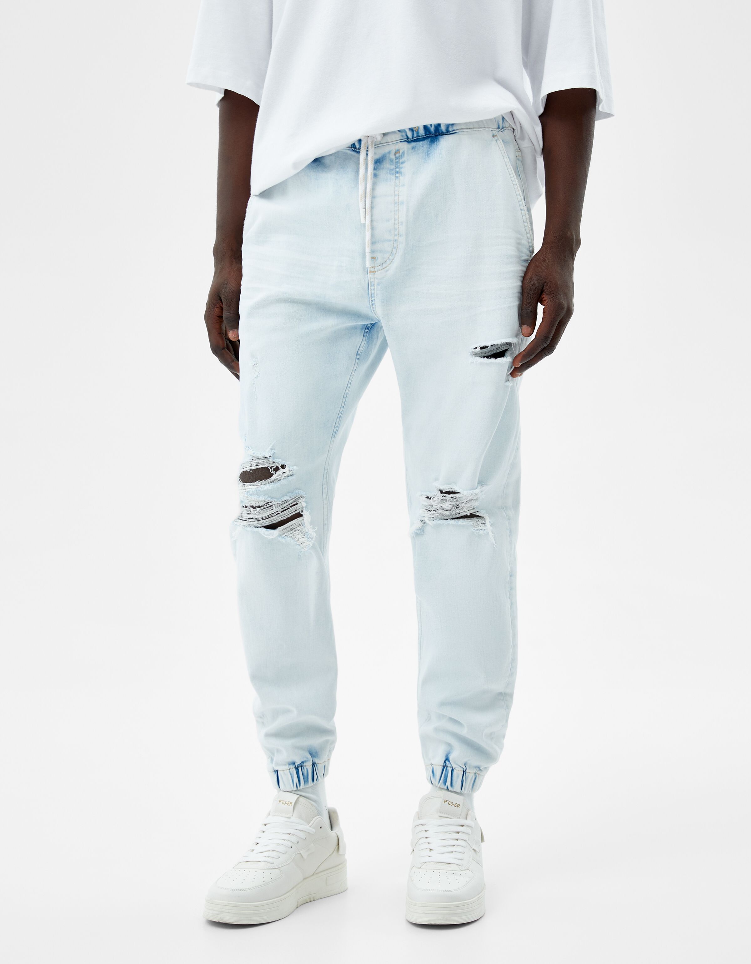 Jeans jogger rotos - Jeans - Hombre | Bershka