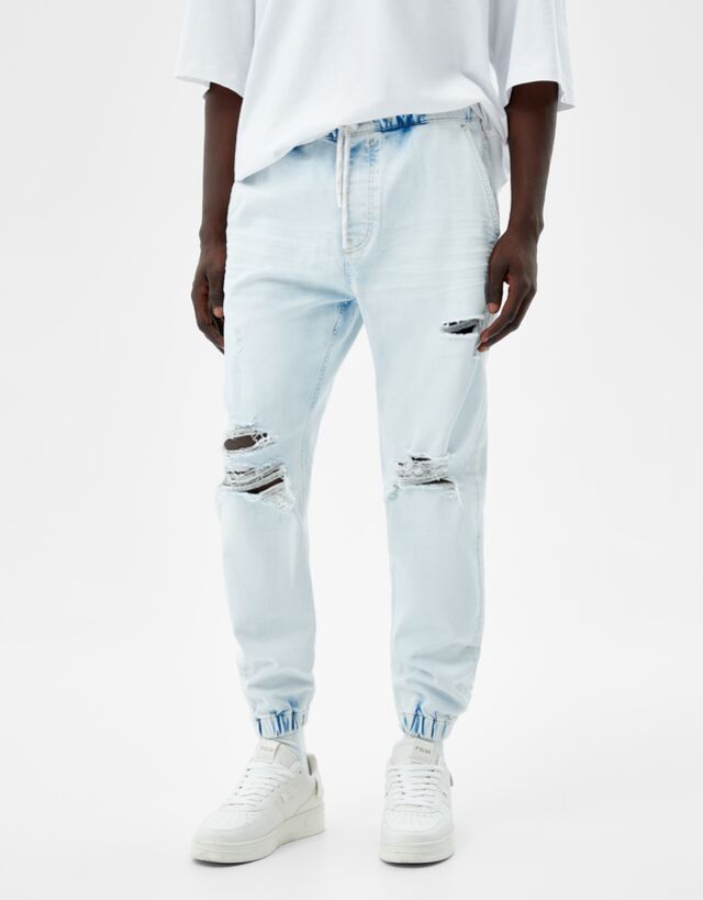 Jeans jogger rotos - Jeans - Hombre | Bershka