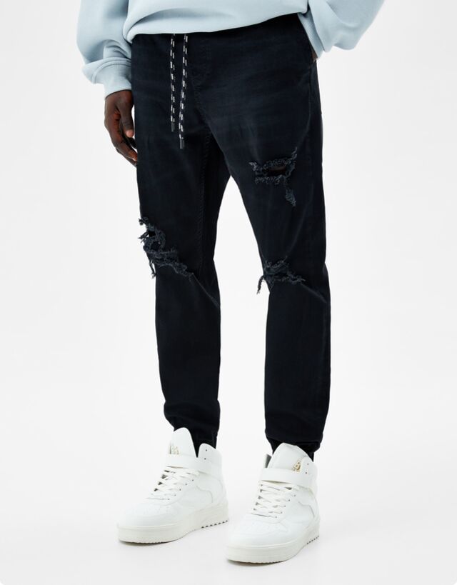 Jeans Hombre | Bershka Jeans Skinny Rotos Azul Lavado - Bellavista