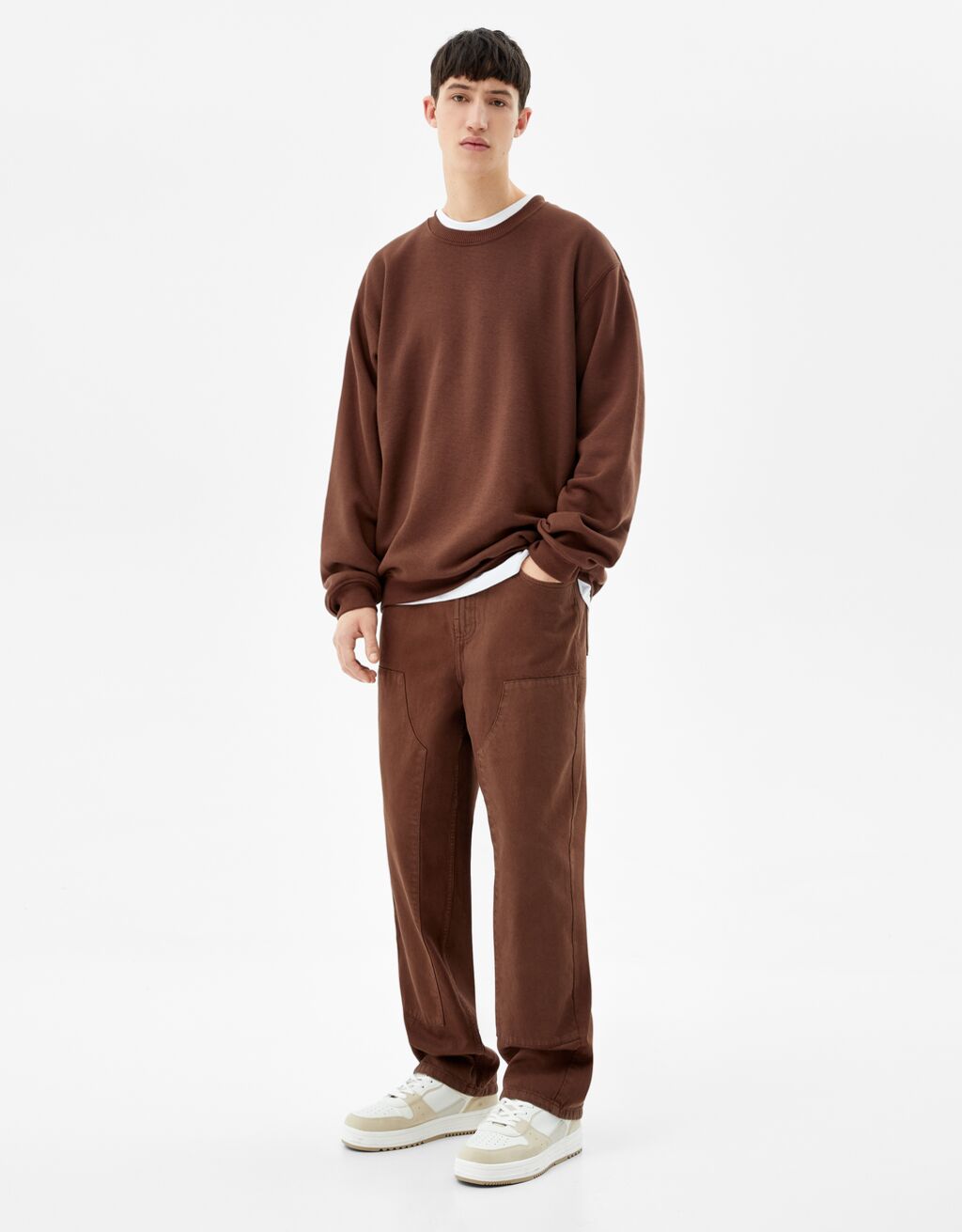 Pantalón 5 bolsillos wide utility - Pantalones - Hombre | Bershka