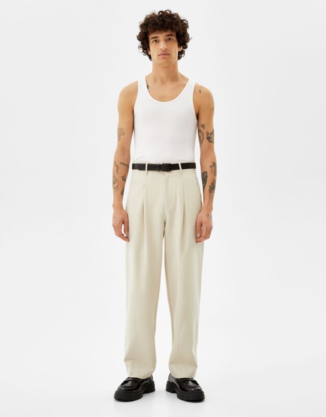 Wide-leg tailored fit trousers - Man 