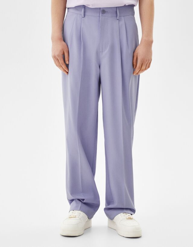 Wide-leg tailored fit trousers 