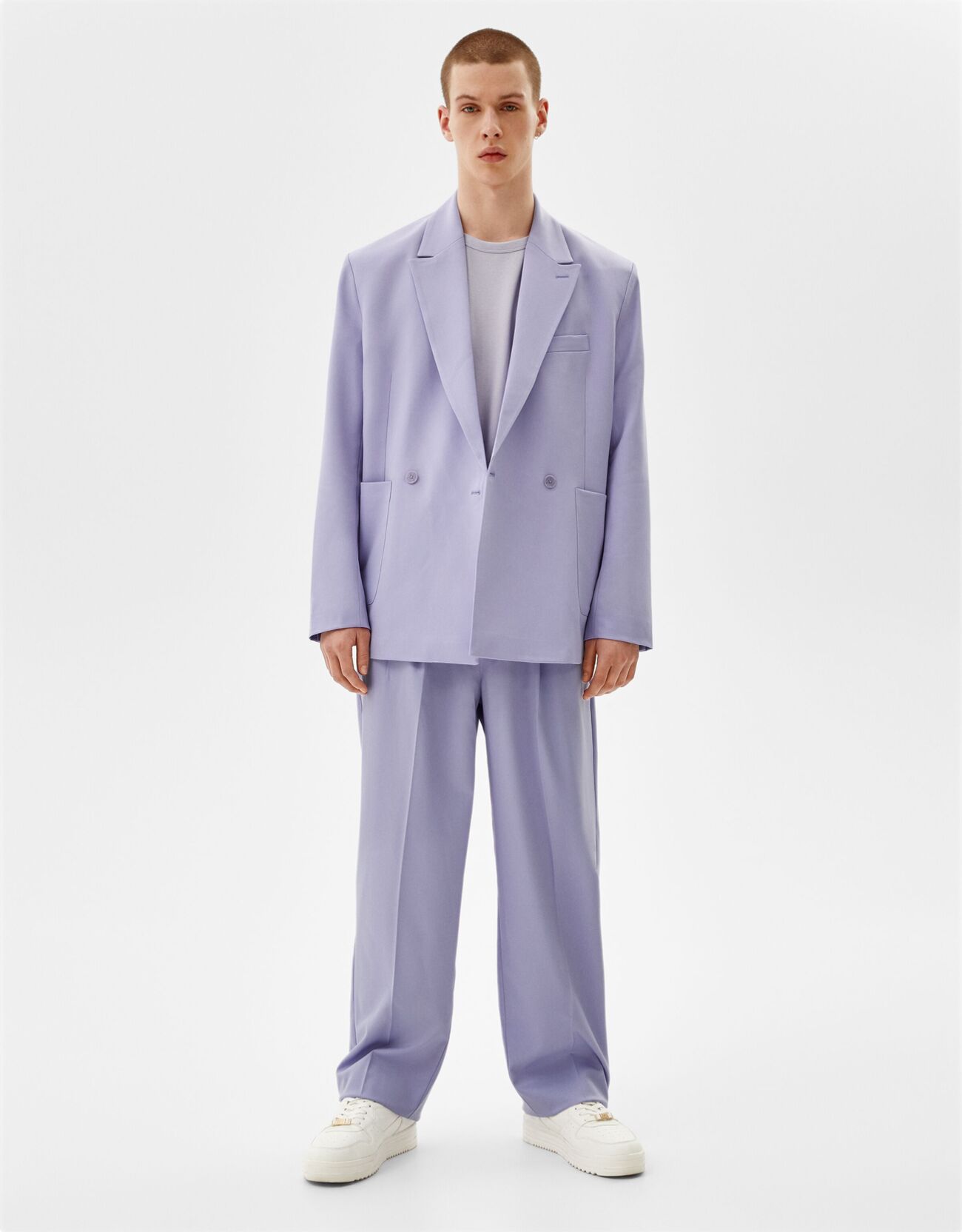Wide-leg tailored fit trousers 
