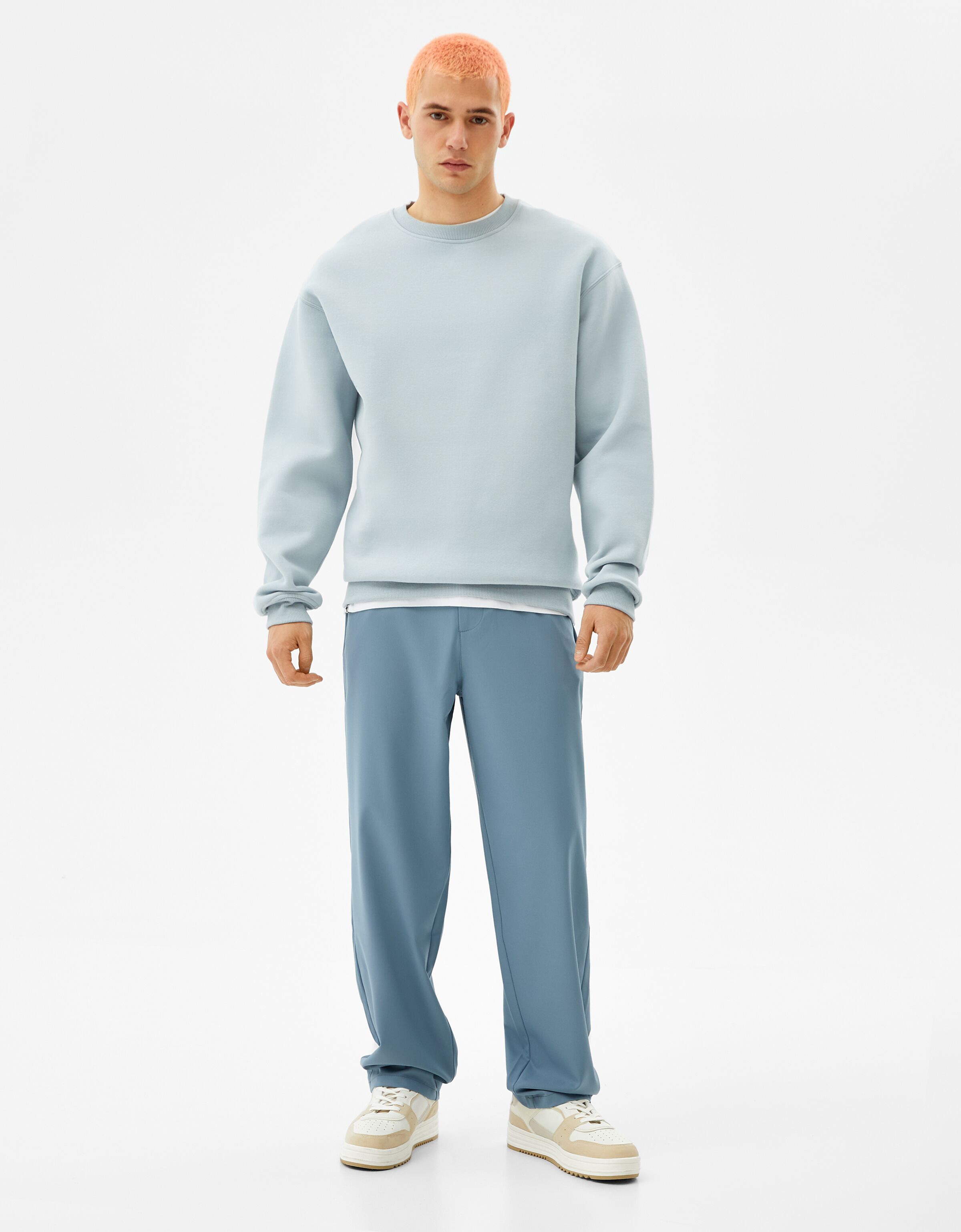 Wide-leg tailored fit trousers 