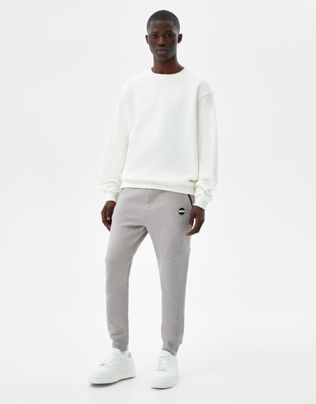 Pantalón jogger slim piqué - Pantalones - Hombre | Bershka