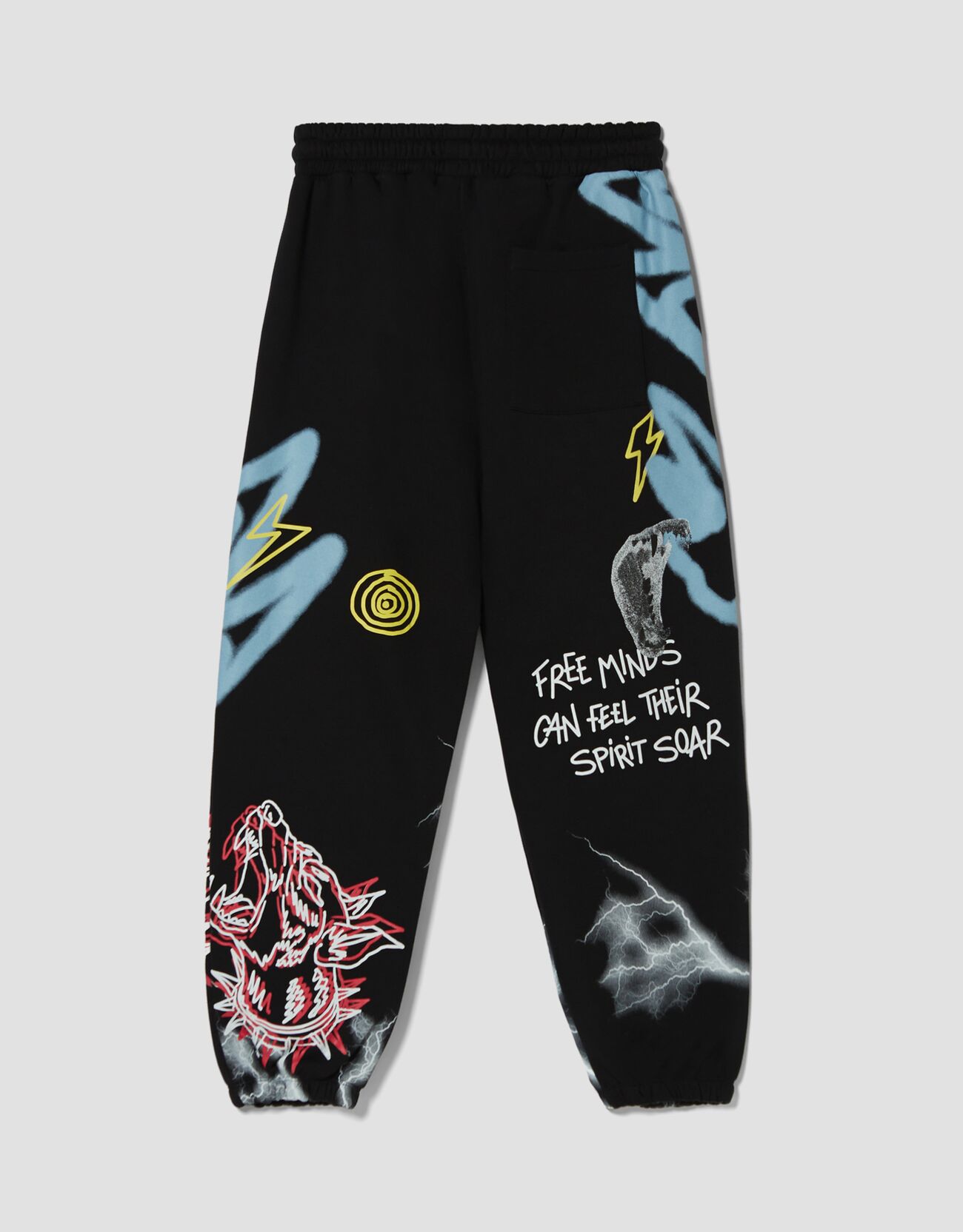 Bershka - Graffiti print plush joggers