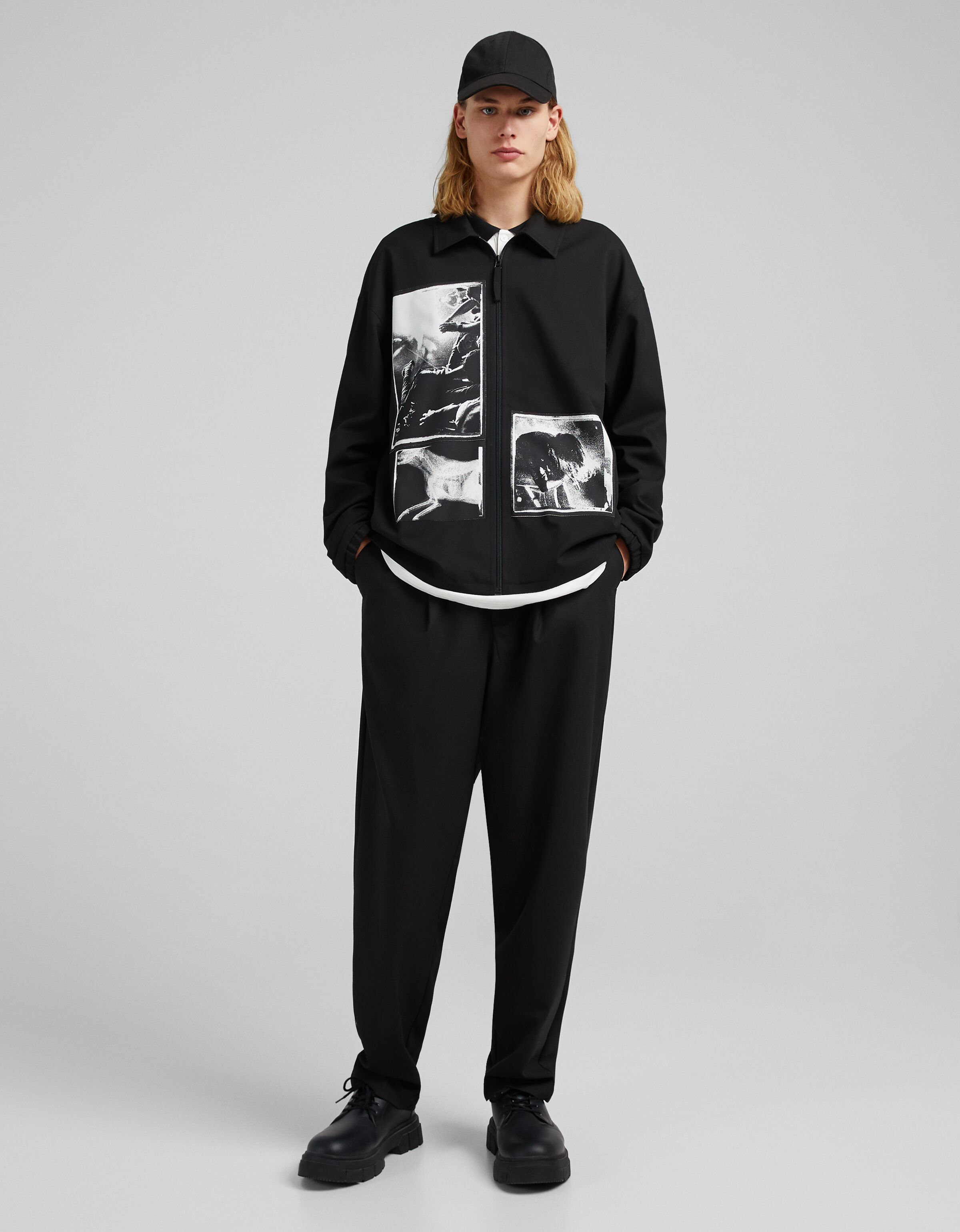 Zipped overshirt with patches - Man 