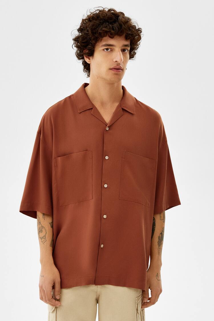 Oversize short sleeve TENCEL™ shirt with pockets
