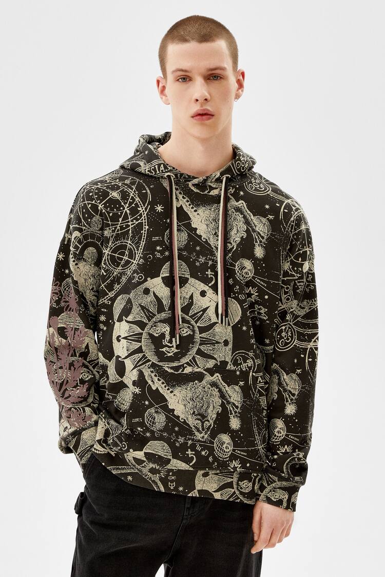 Oversize esoteric print sweatshirt