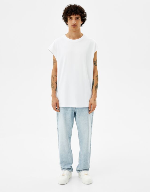 sleeveless loose t shirt