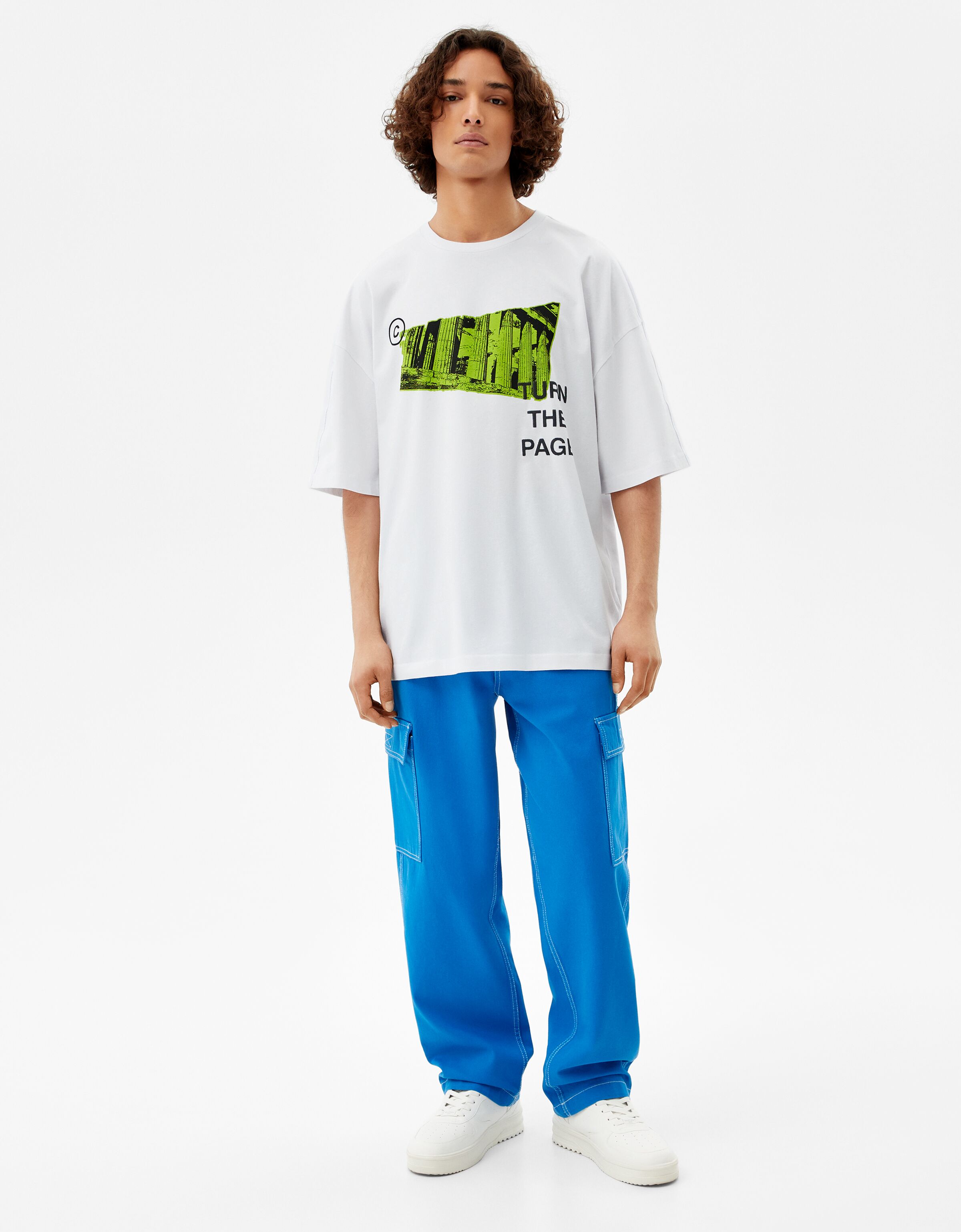 Camiseta manga corta oversize print - Hombre | Bershka