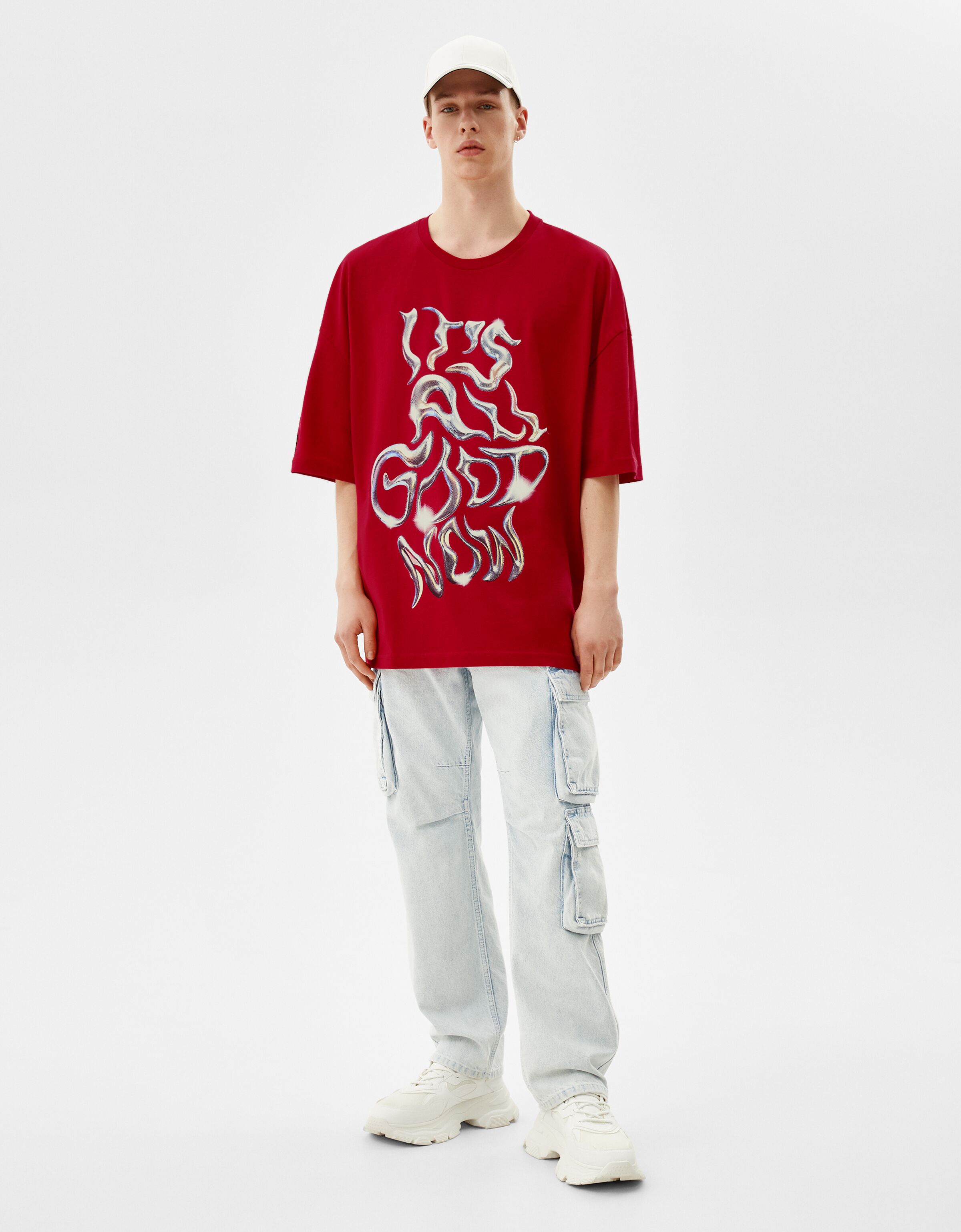 Camiseta manga corta extra loose print - Hombre | Bershka