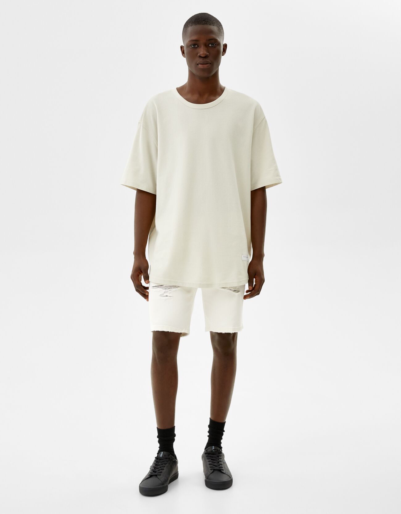 Bermuda denim skinny rotos - Bermudas - Hombre | Bershka